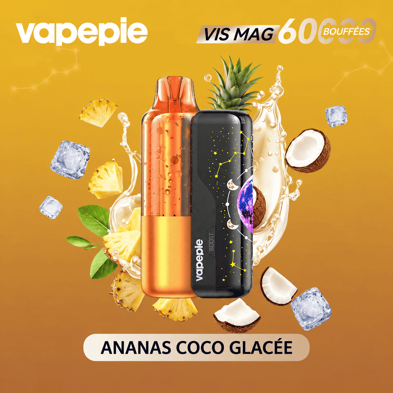 Nouveau modèle à pod remplaçable Vapepie VIS MAG 60 000 bouffées (3 % de nicotine)