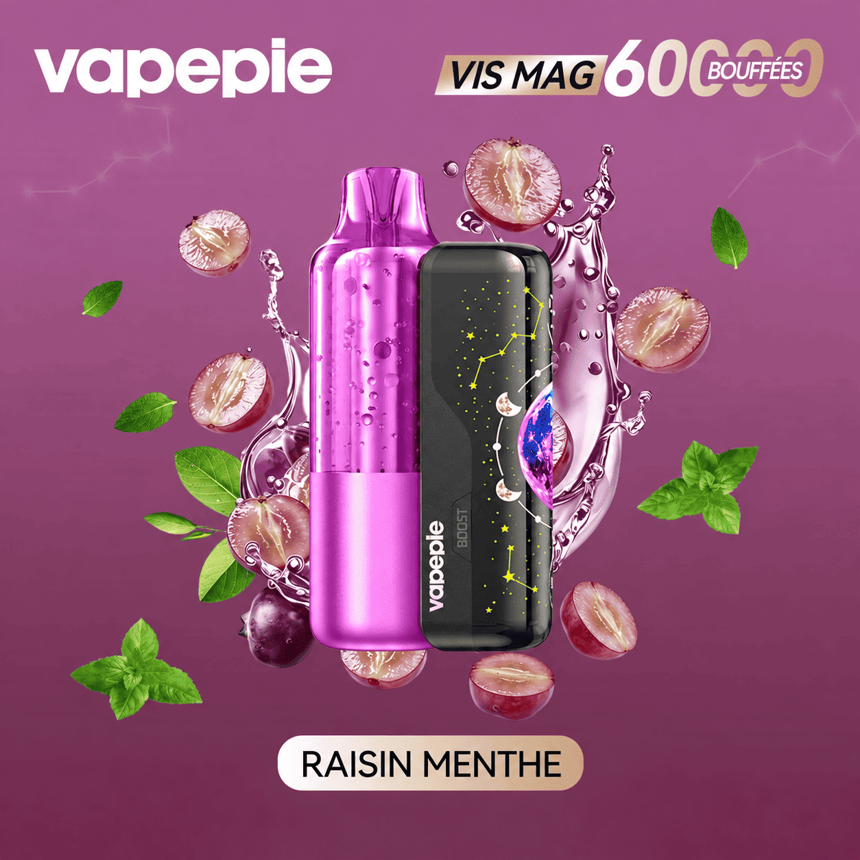 Nouveau modèle à pod remplaçable Vapepie VIS MAG 60 000 bouffées (3 % de nicotine)