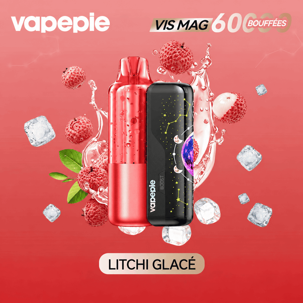 Nouveau modèle à pod remplaçable Vapepie VIS MAG 60 000 bouffées (3 % de nicotine)