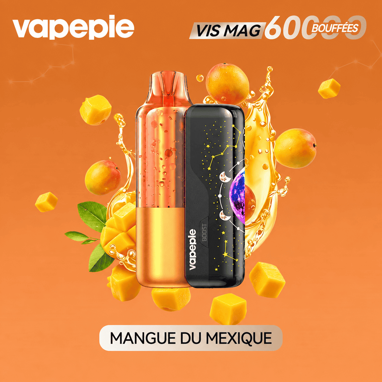 Nouveau modèle à pod remplaçable Vapepie VIS MAG 60 000 bouffées (3 % de nicotine)