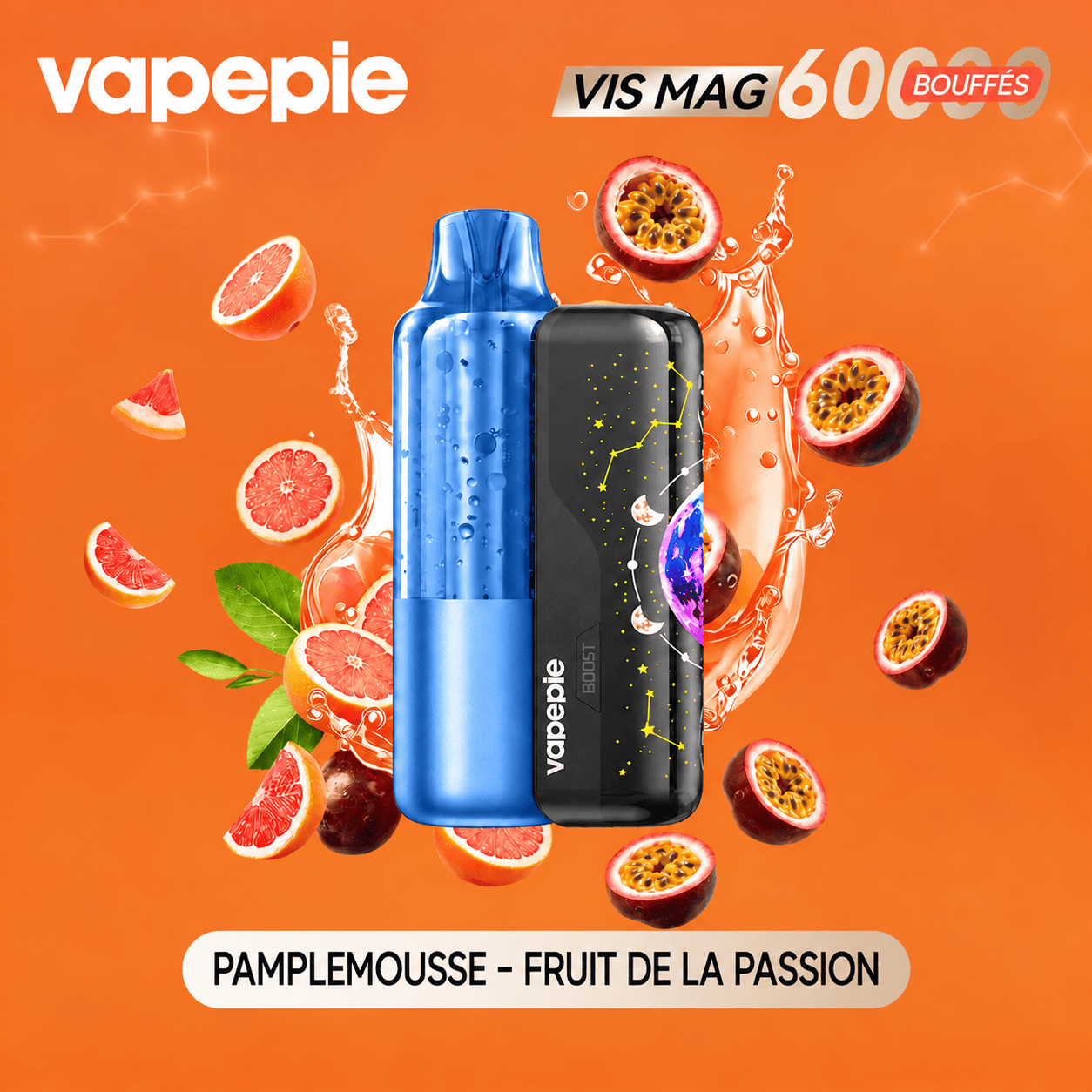 Nouveau modèle à pod remplaçable Vapepie VIS MAG 60 000 bouffées (3 % de nicotine)