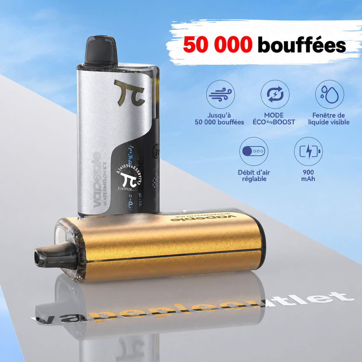 Vapepie Matrix 50 000 bouffées – Cigarette électronique jetable rechargeable, disponible en plusieurs saveurs