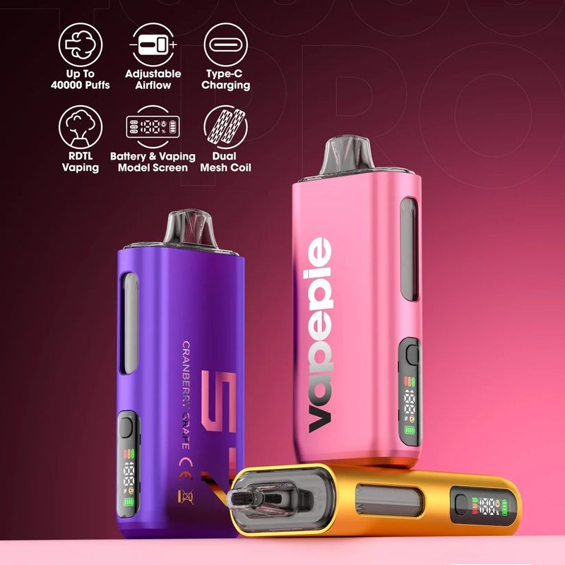VAPEPIE PRO 40 000 Bouffées – Ultra-Fin | Jusqu’à 1 Mois