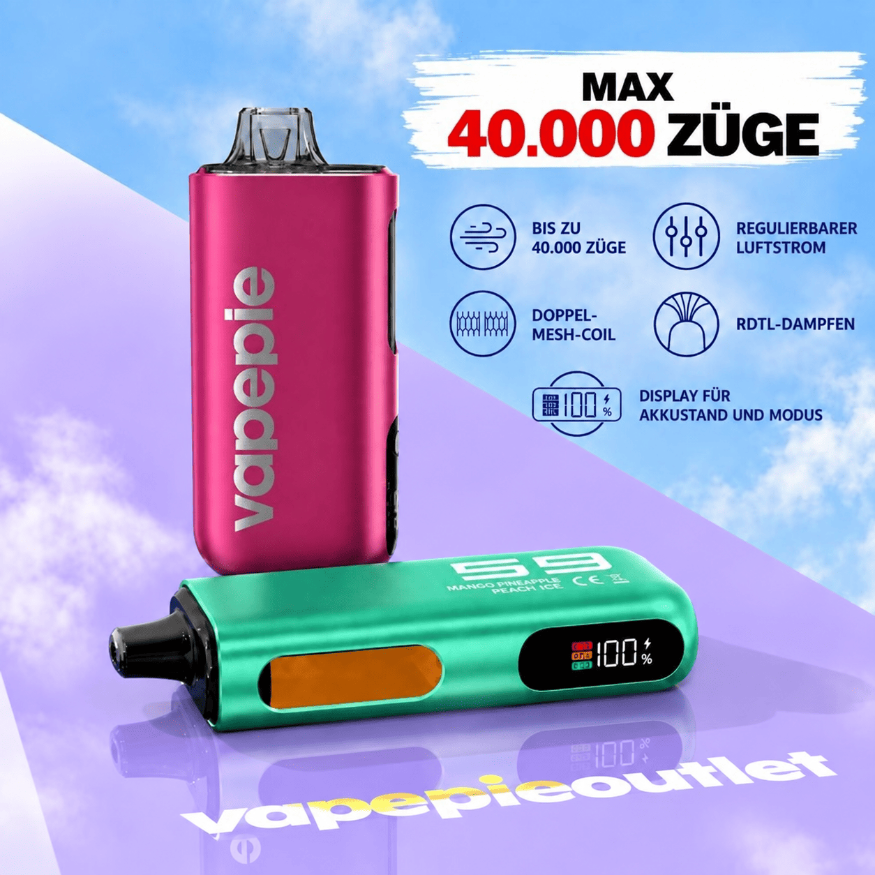 Vapepie Max 40,000 Puffs – Rechargeable E-Cigarette, Available and Easy to Store