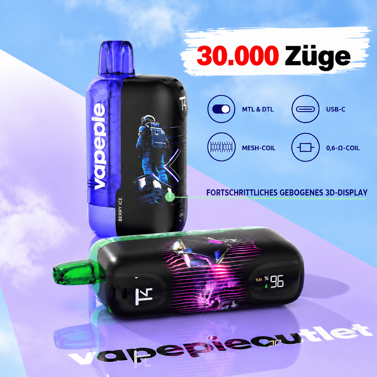 Vapepie Ultra Phantom 30,000 Puffs – Rechargeable Disposable E-Cigarette, Available in Multiple Flavours