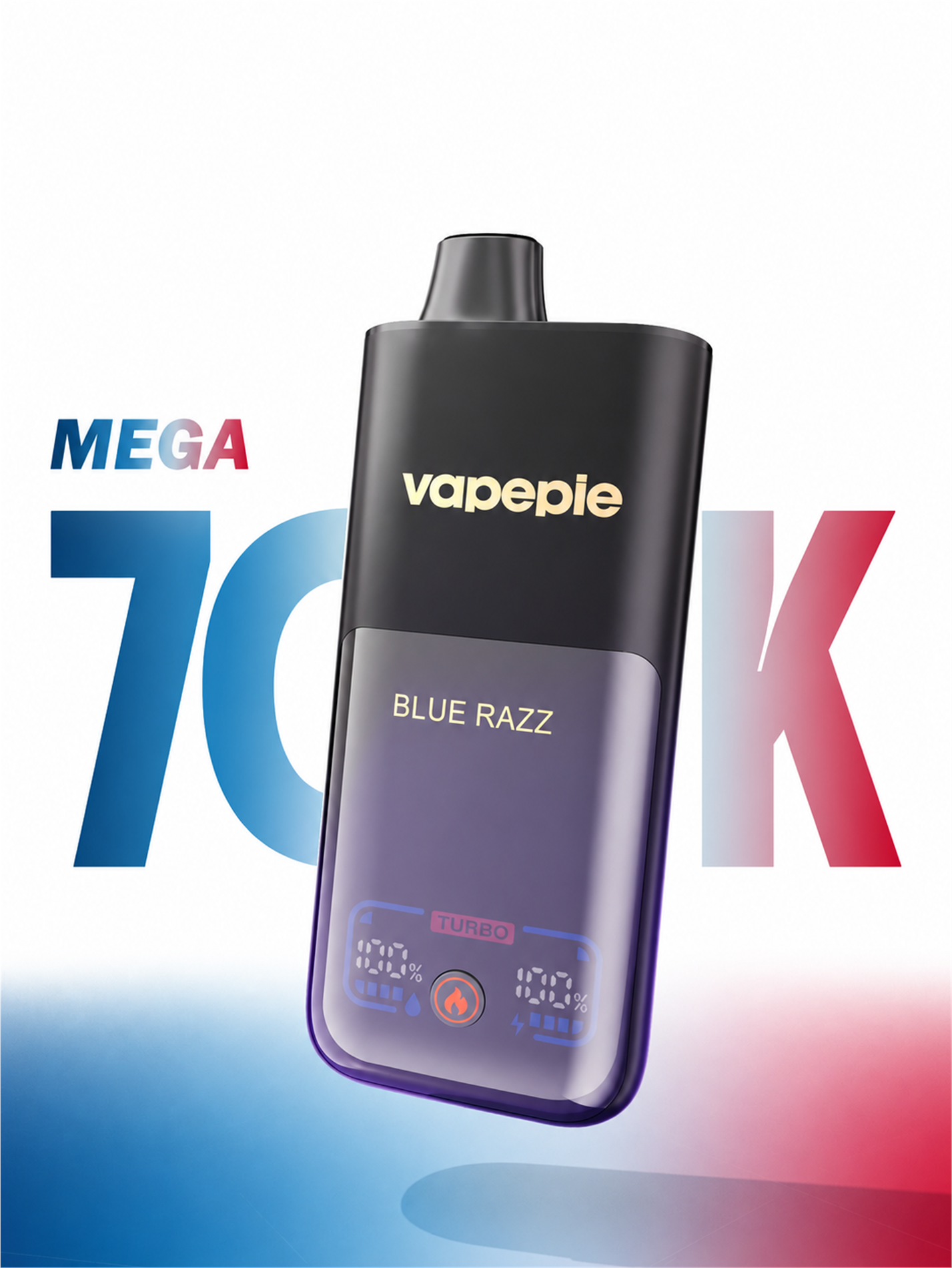 Vapepie Mega 70 000 Züge – wiederaufladbare elektronische Zigarette, verfügbar und speicherbar