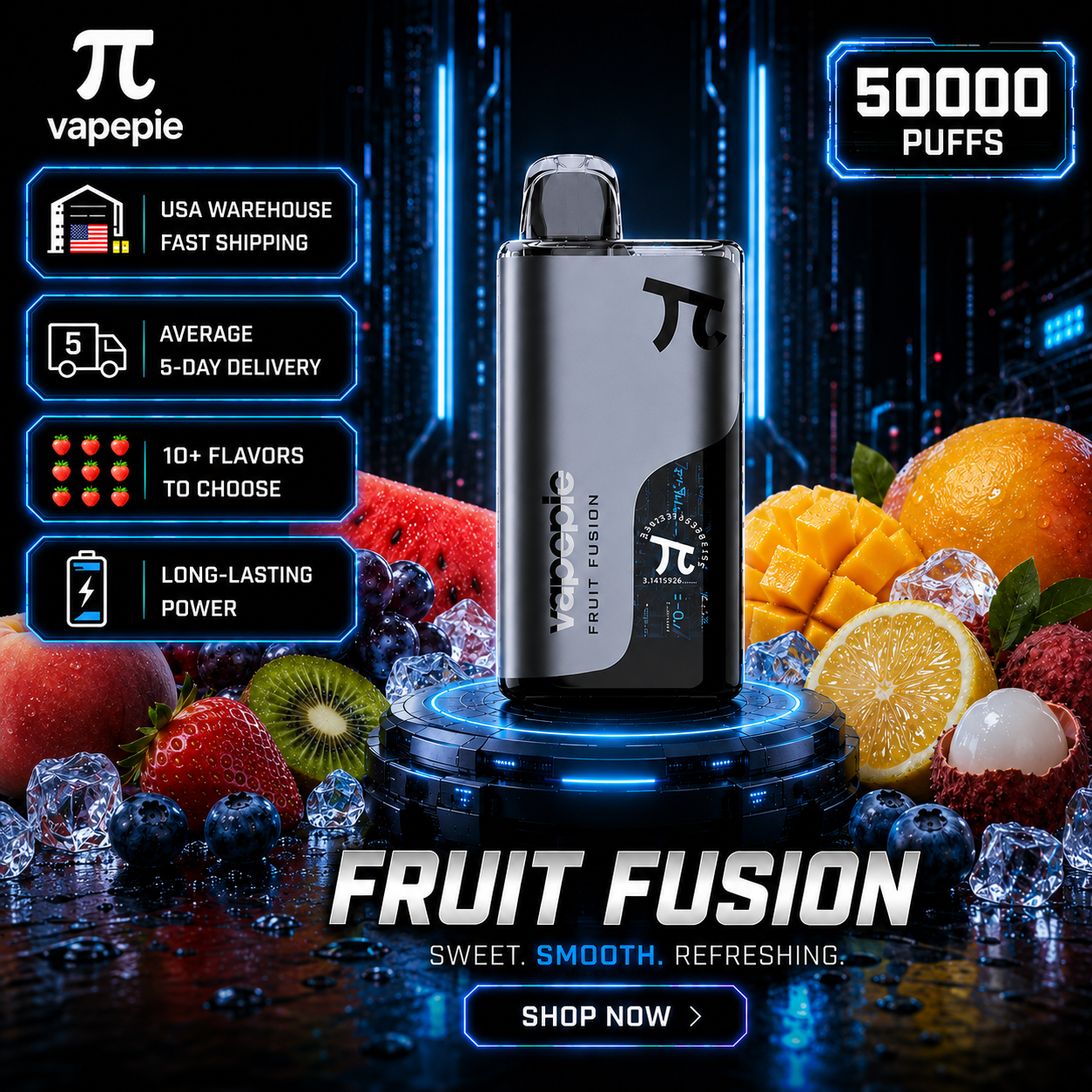 Sour Apple Ice丨50000 Puffs Rechargeable Disposable Vape