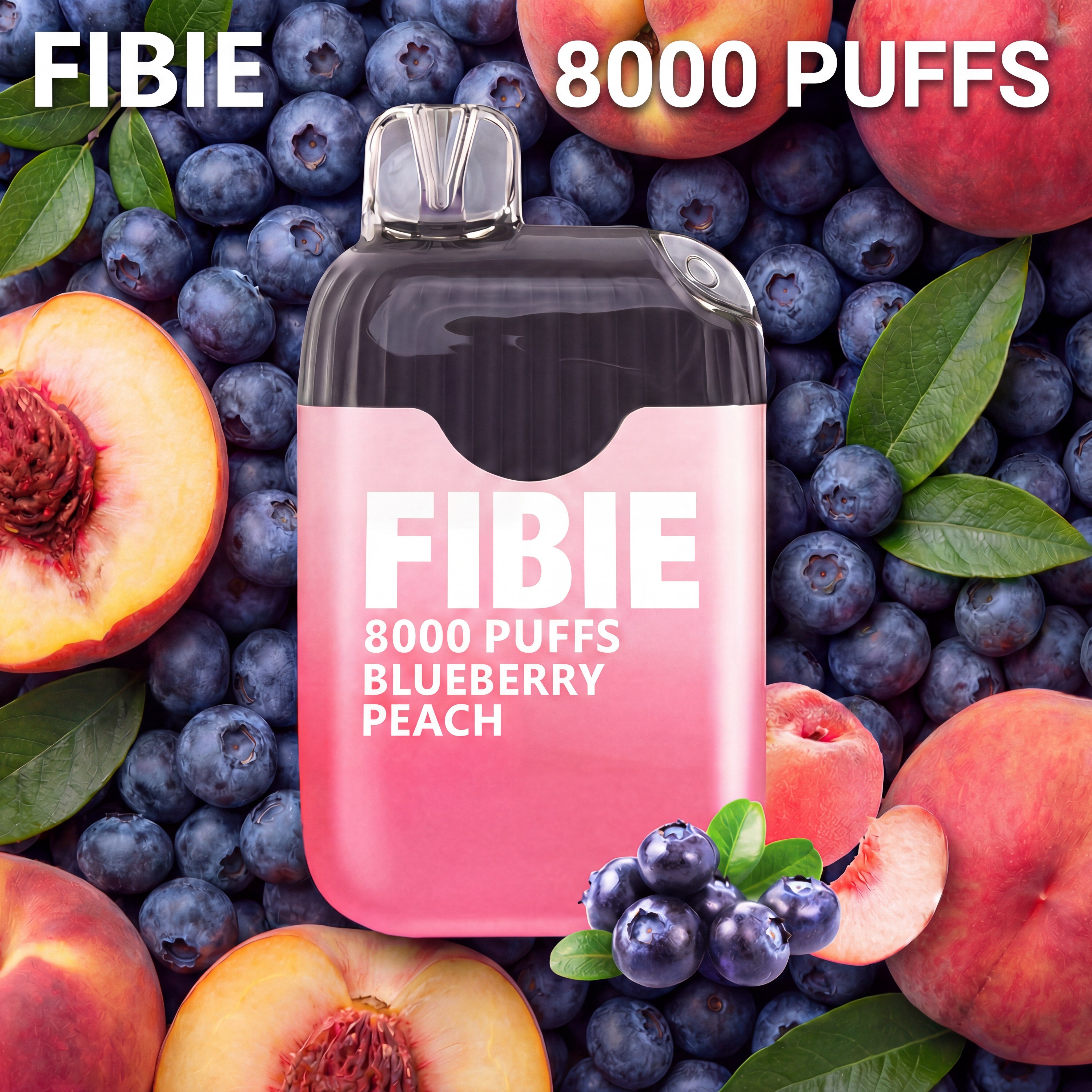 FIBIE 8000 PUFFS - Chwytliwy smak borówek i brzoskwiń