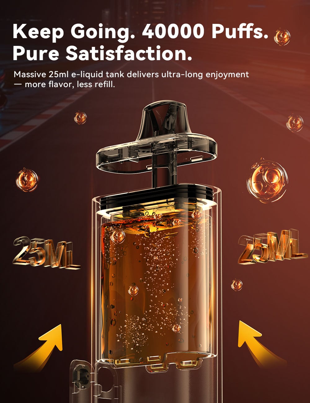 VAPEPIE PRO 25ml e-liquid tart&aacute;ly &ndash; 40000 puffs hossz&uacute; &eacute;lettartam