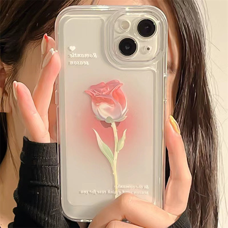 Fashion Tulip Rose Flower Floral Soft Shockproof Compatible with Case for iPhone