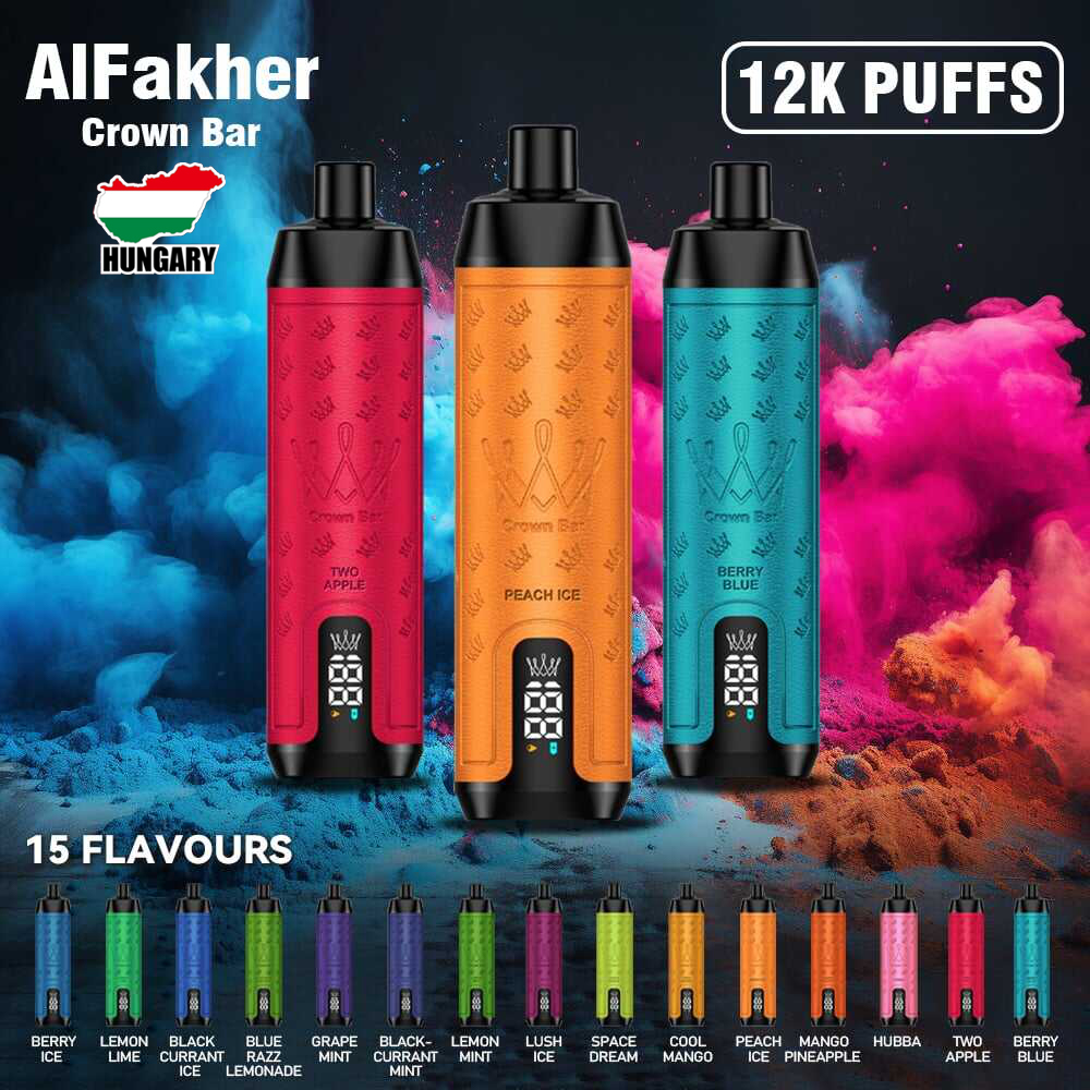 3 db🔥ALFAKHER 12000 PUFFS Crown Bar - 15 íz （VÉGKIÉRTÉKELÉS!⏳）
