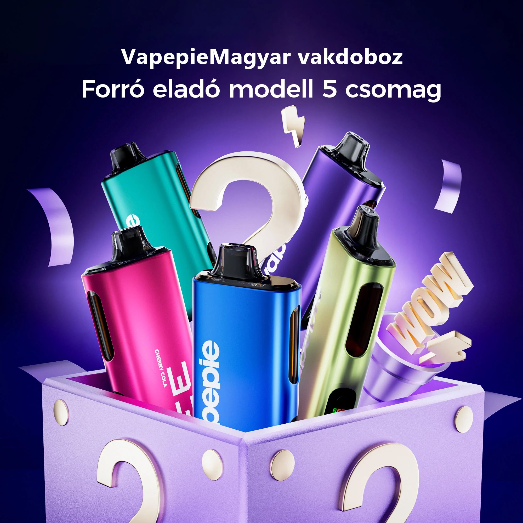 3 db🎁Véletlenszerű csomag – ismétlődő Ízválaszték nélkül🔥VAPEPIE Max 40000 PUFFS