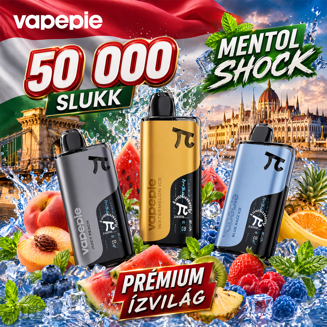 VAPEPIE Matrix 50000 PUFFS--Nagy Kapacitasu Premium Vape Erteljes Izvilaggal es Hosszu Uzemidovel