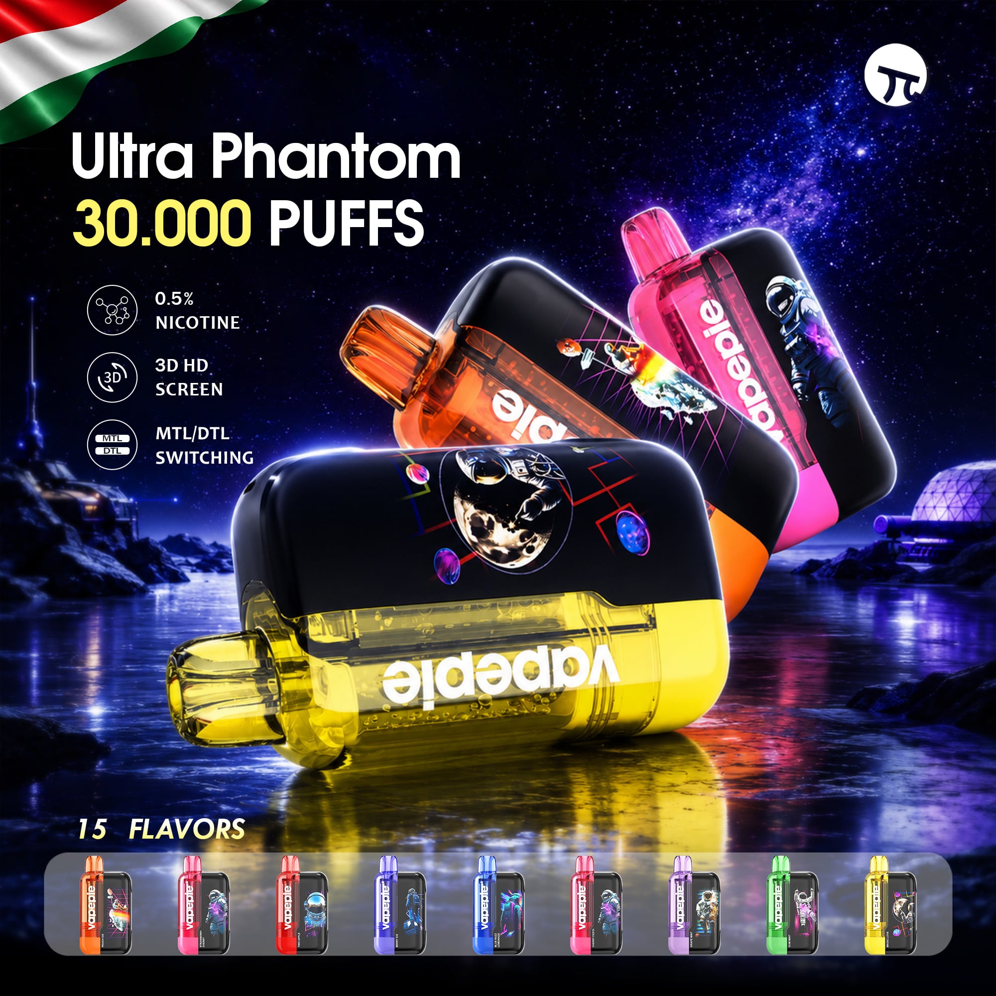 TK × VAPEPIE Ultra Phantom 30000 PUFFS （⭐Forradalmi újdonság）