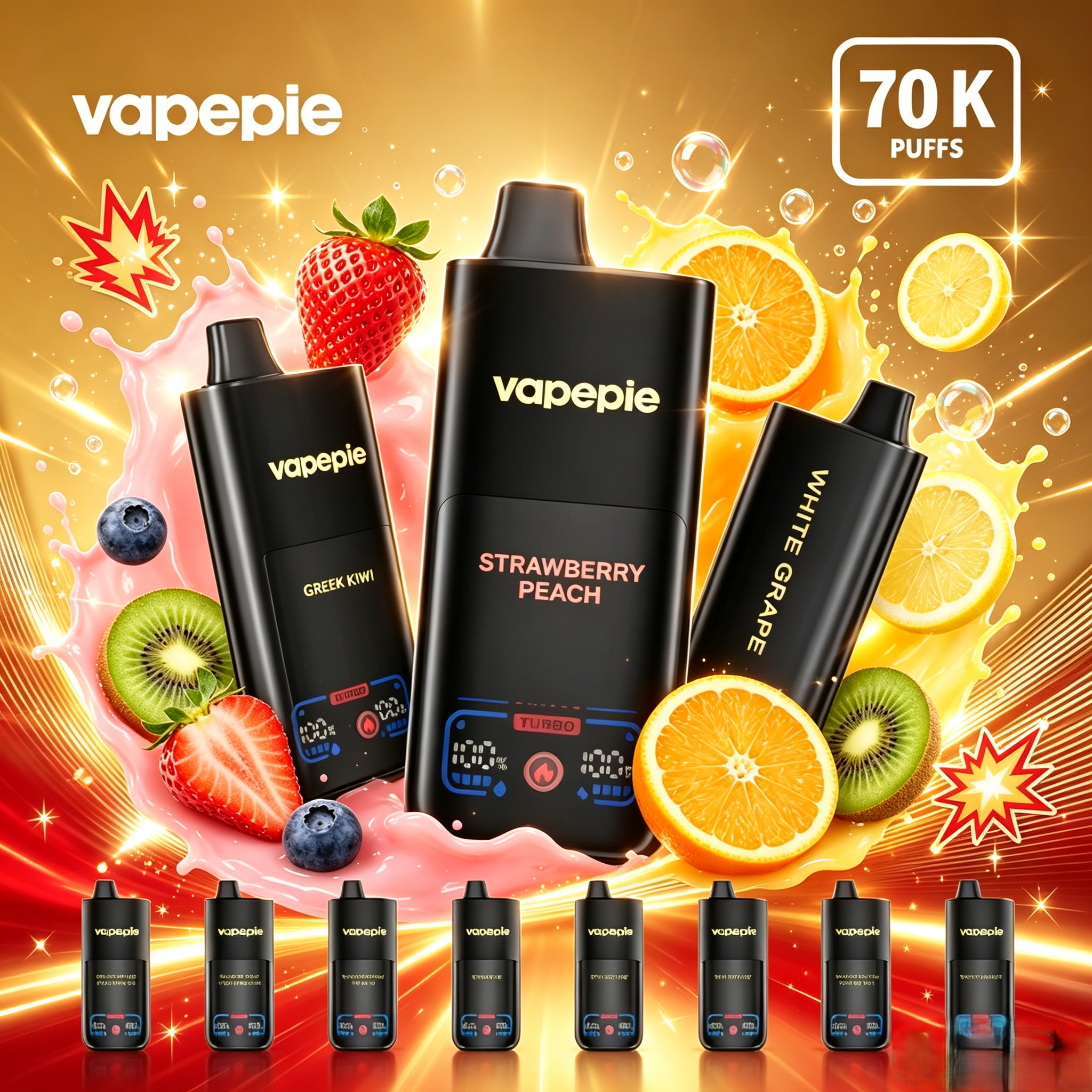 ⚡Korlátozott időre kínált akcióár ⚡VAPEPIE Mega 70000 PUFFS-óriási gőz és hosszan tartó teljesítmény