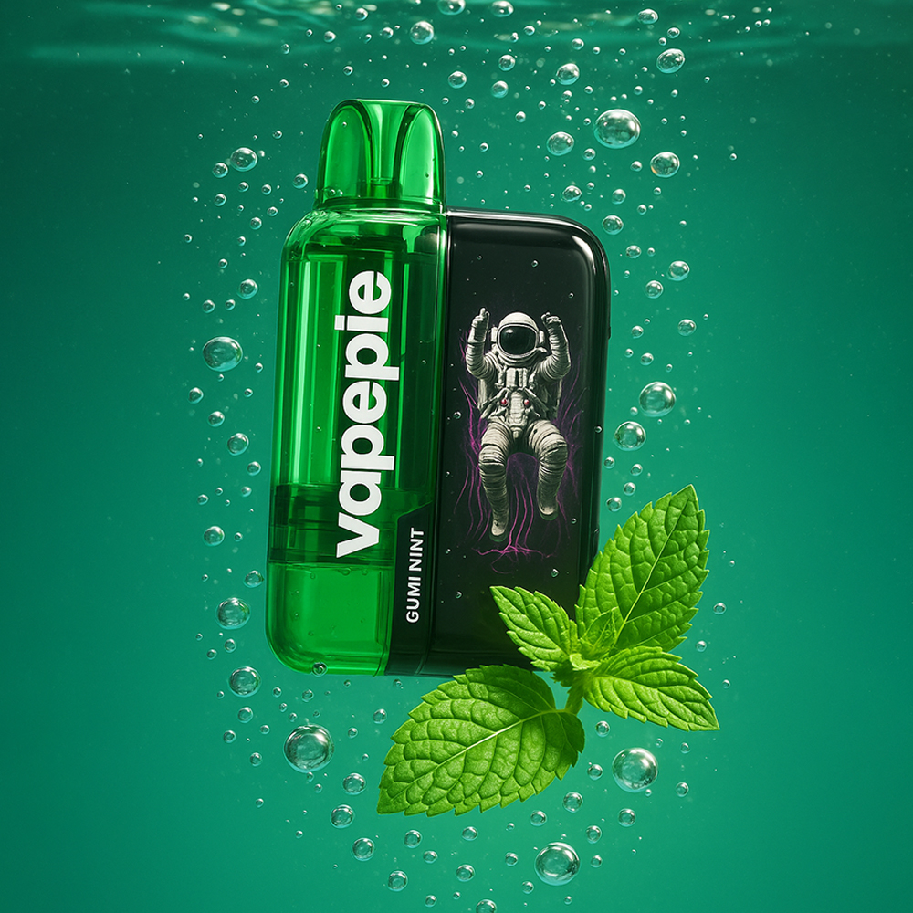 Rágógumi menta🔥Vapepie Ultra Phantom 30000 Szívás - Tick Tock Limitált LED Éjfény-Edition