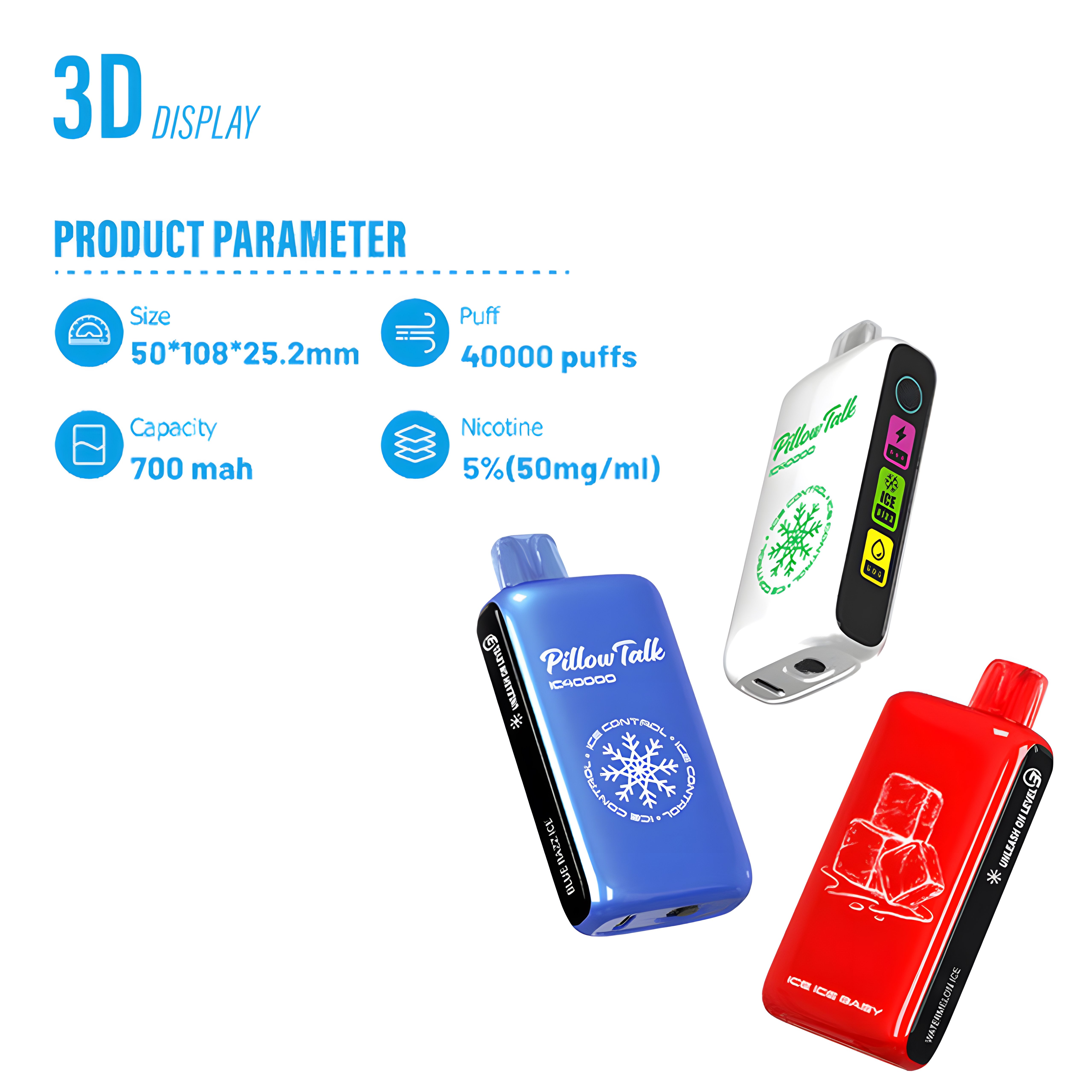 Párna Talk ICE CONTROL 40000 PUFFS-Állítsd be a saját hűtési fokozatodat