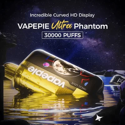 VAPEPIE x TK🔥Vapepie Ultra Phantom 30000 Szívás - Tick Tock Limitált LED Éjfény-Edition