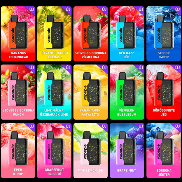 ✨VAPEPIE 25000 PUFFS - Ívelt Star Sky képernyő (🌌 Mai különleges ajánlat)
