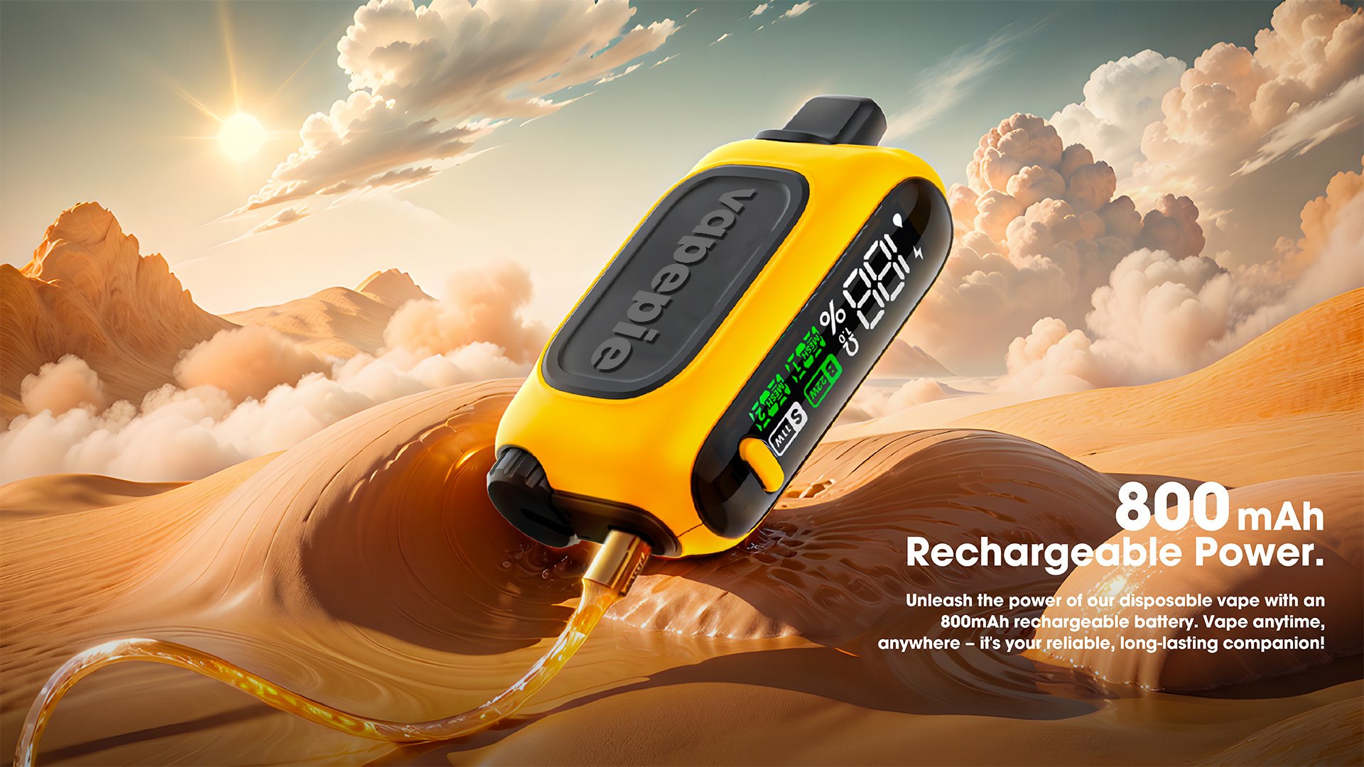 Žena drží jednorázovou e-cigaretu Vapepie RO 15000 šluků s regulací airflow