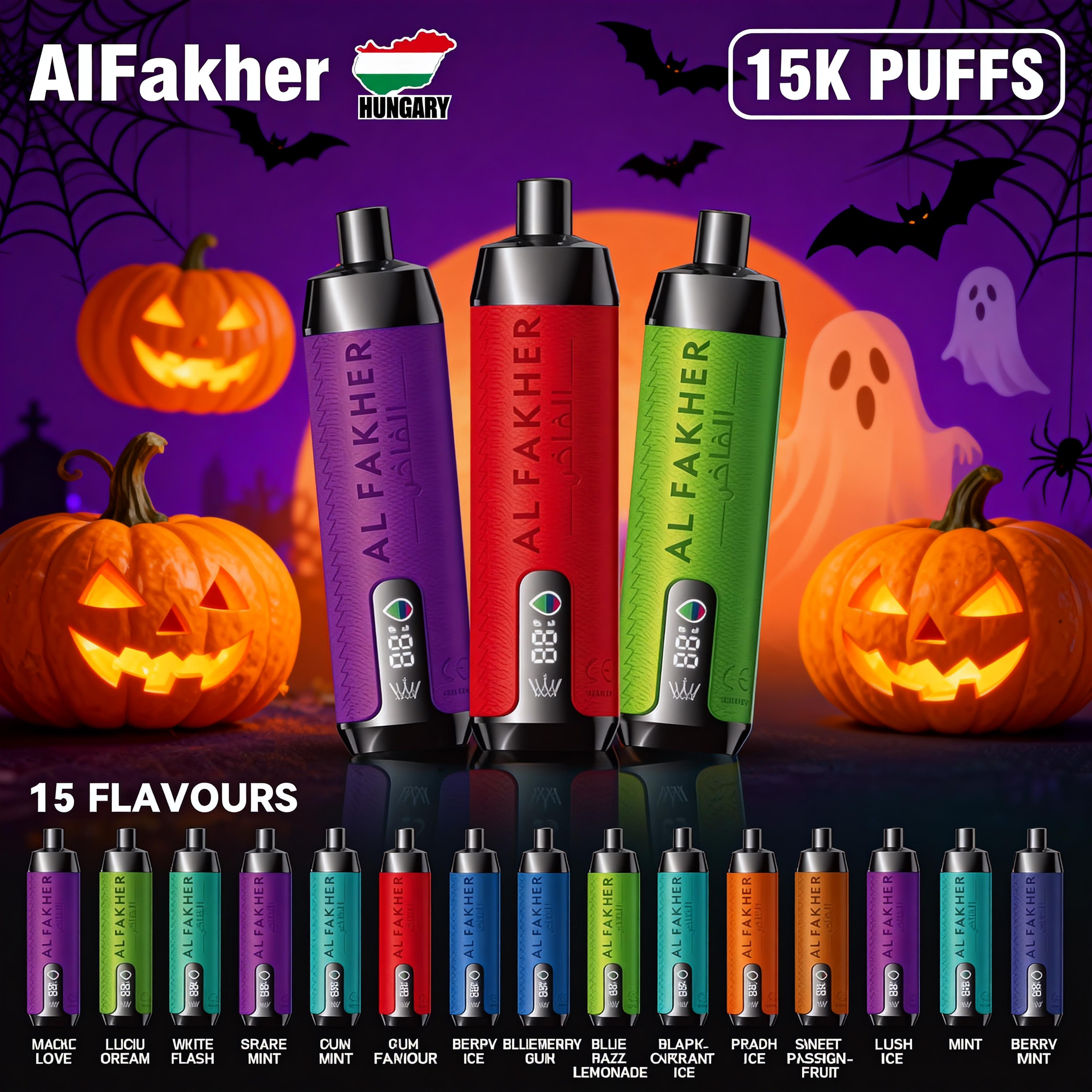 💀 Halloweeni akció!🔥AlFAKHER 12000 PUFFS Crown Bar