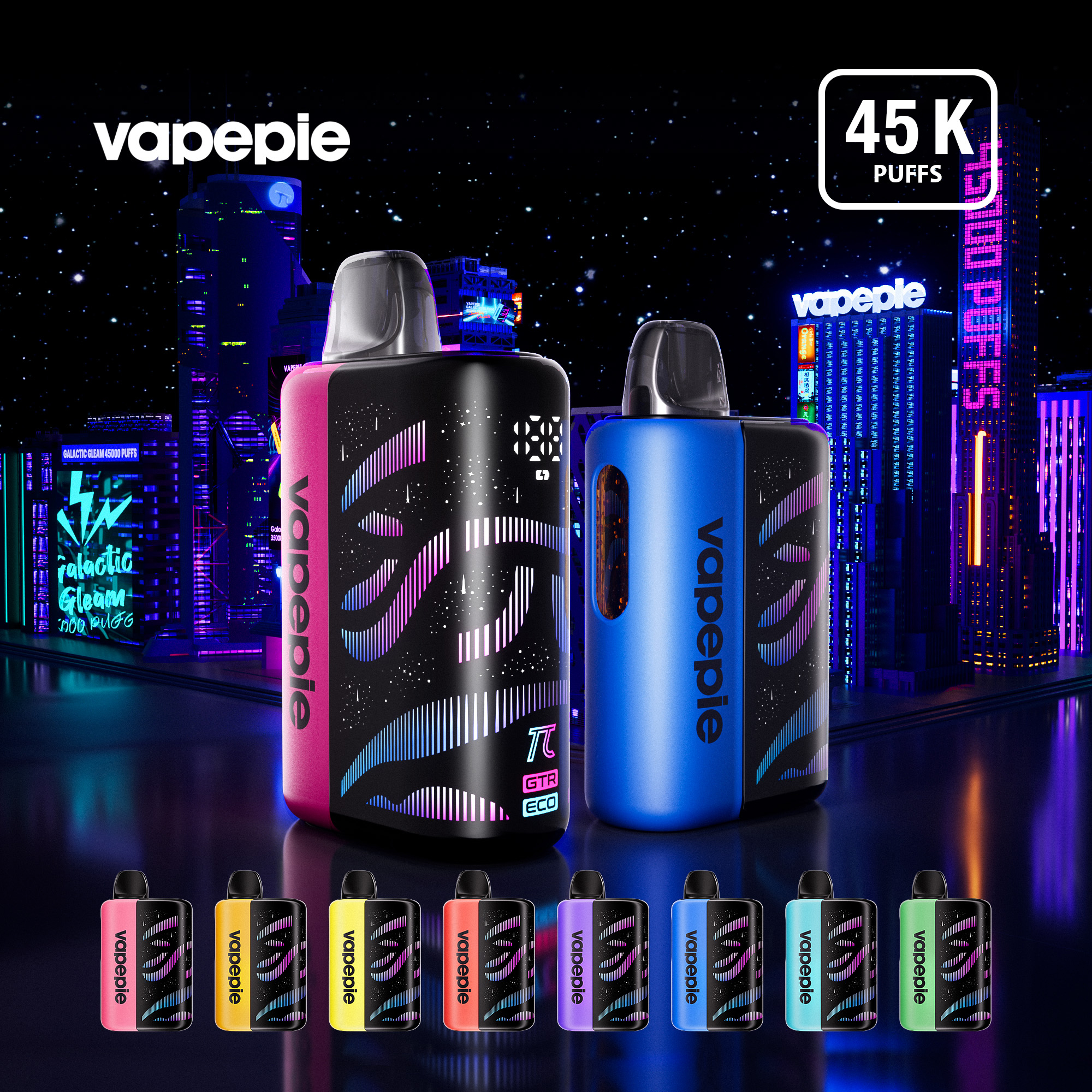 🔥[ÚJ] VAPEPIE Galactic Gleam 45000 PUFF | Tartós Felhők, 3D-s Ívelt Kijelző