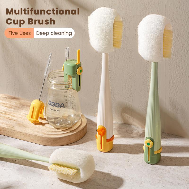 😫LAST DAY 49% OFF - Stop the Hidden Germs!🧴5-in-1 Bottle Cleaning Brush (Multifunctional)