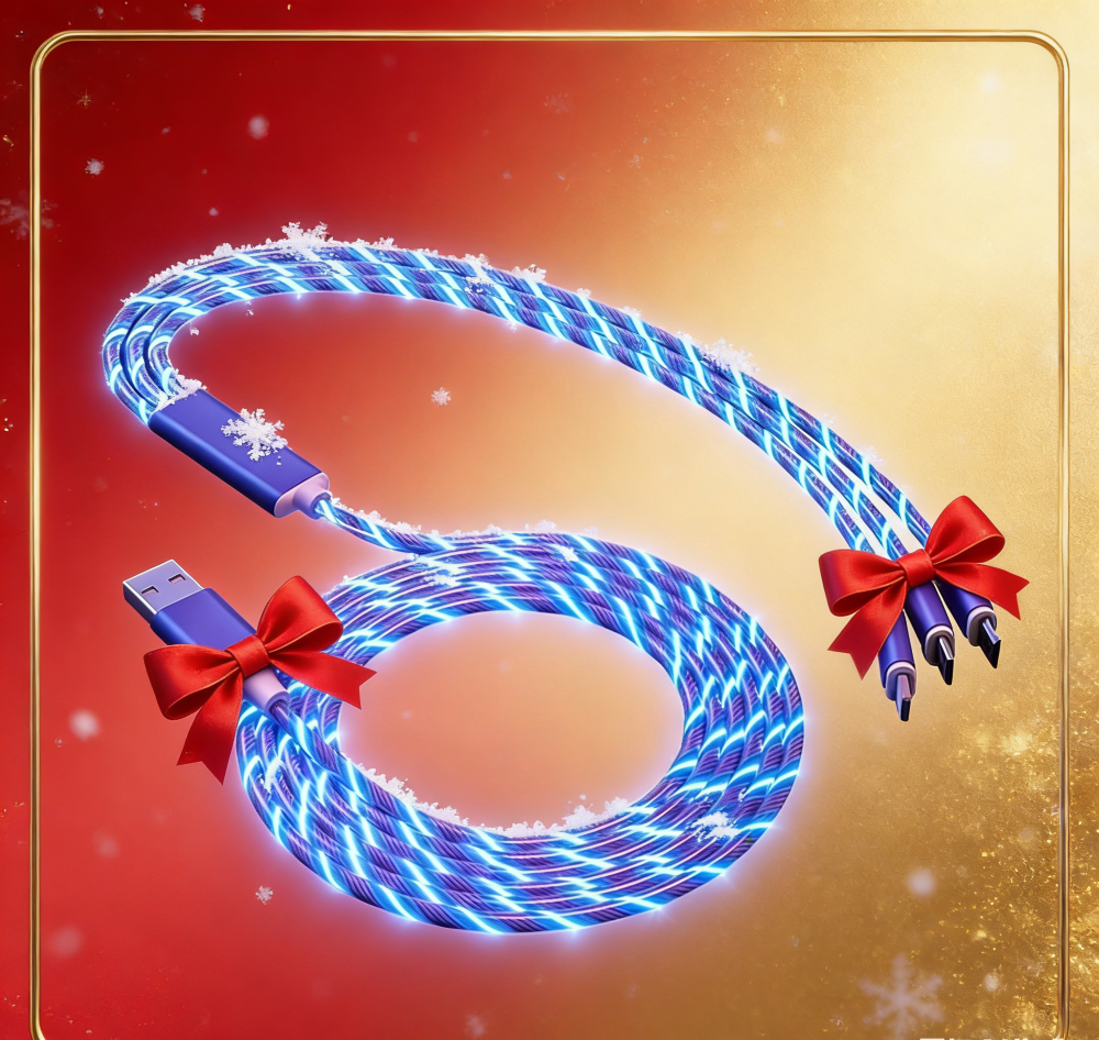 🎄Karácsonyi Sorskerék🎄3 az 1-ben LED áramlási fény töltőkábel