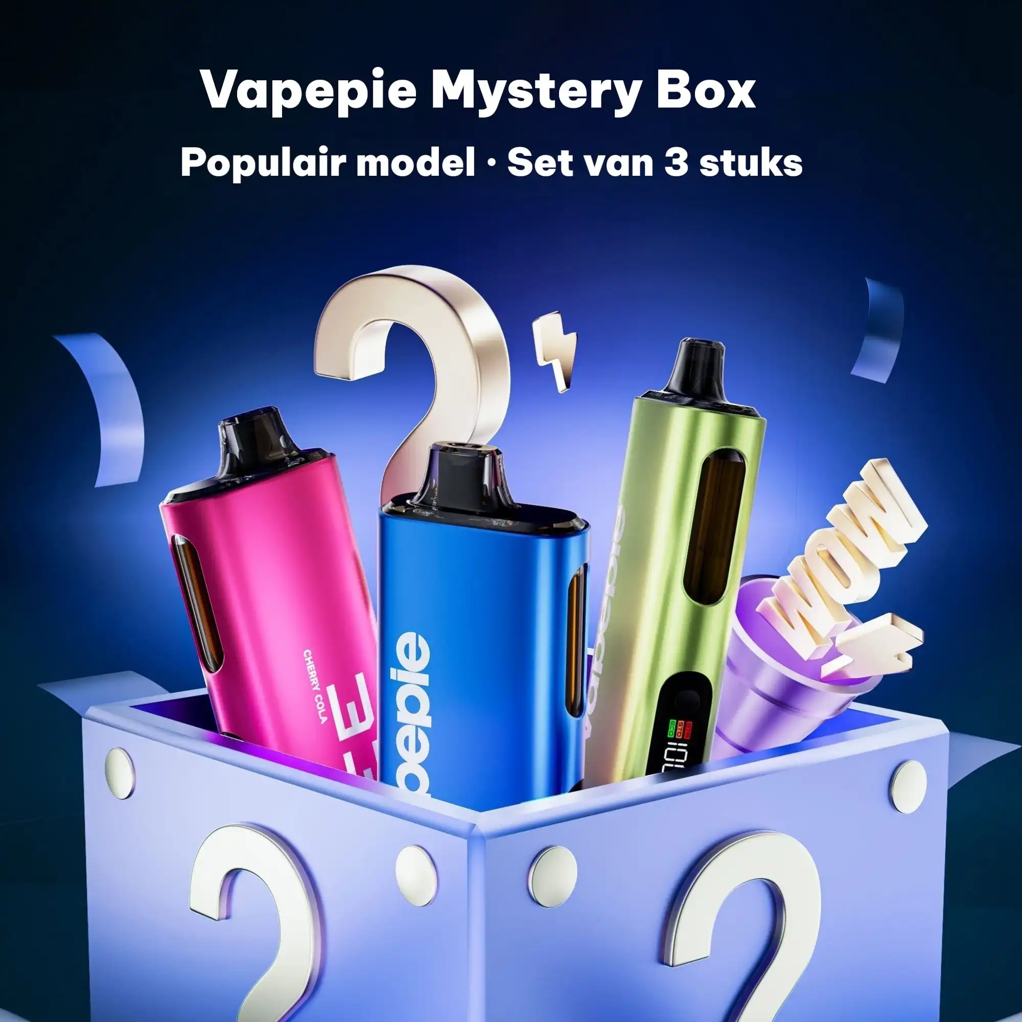 Set van 3 stuks Mystery Box – VAPEPIE Max 40000 PUFFS niespodziankowy pakiet