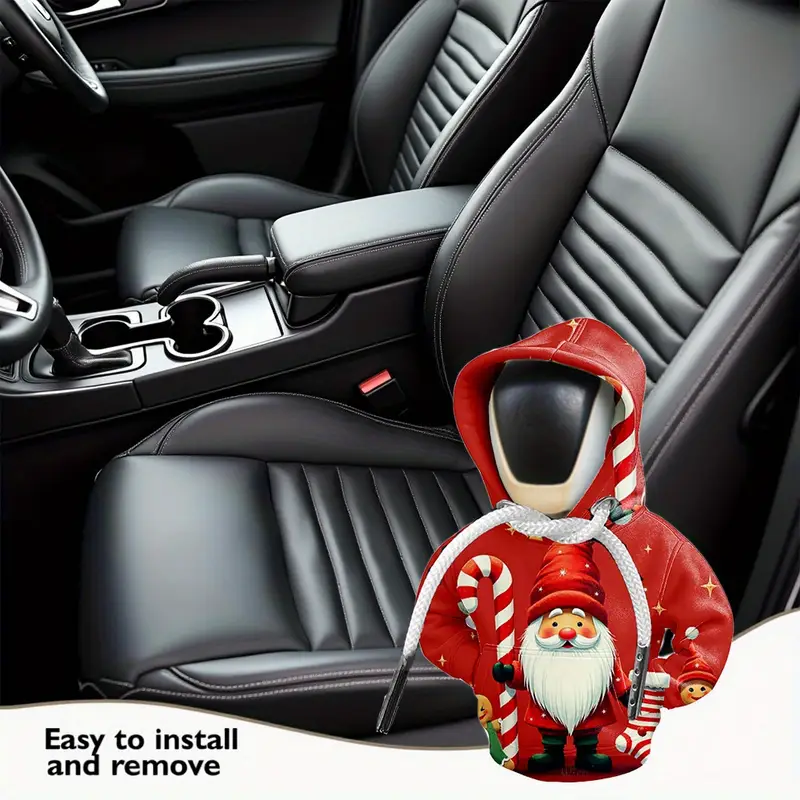 🎅✨ Santa Hoodie Car Gear Shift Knob Cover