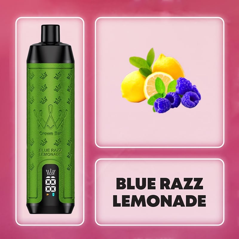 💥Akcia 1+1 ZADARMO!🔥AL FAKHER 12000 PUFFS Crown Bar - MODRÝ RAZZ LEMONÁDA