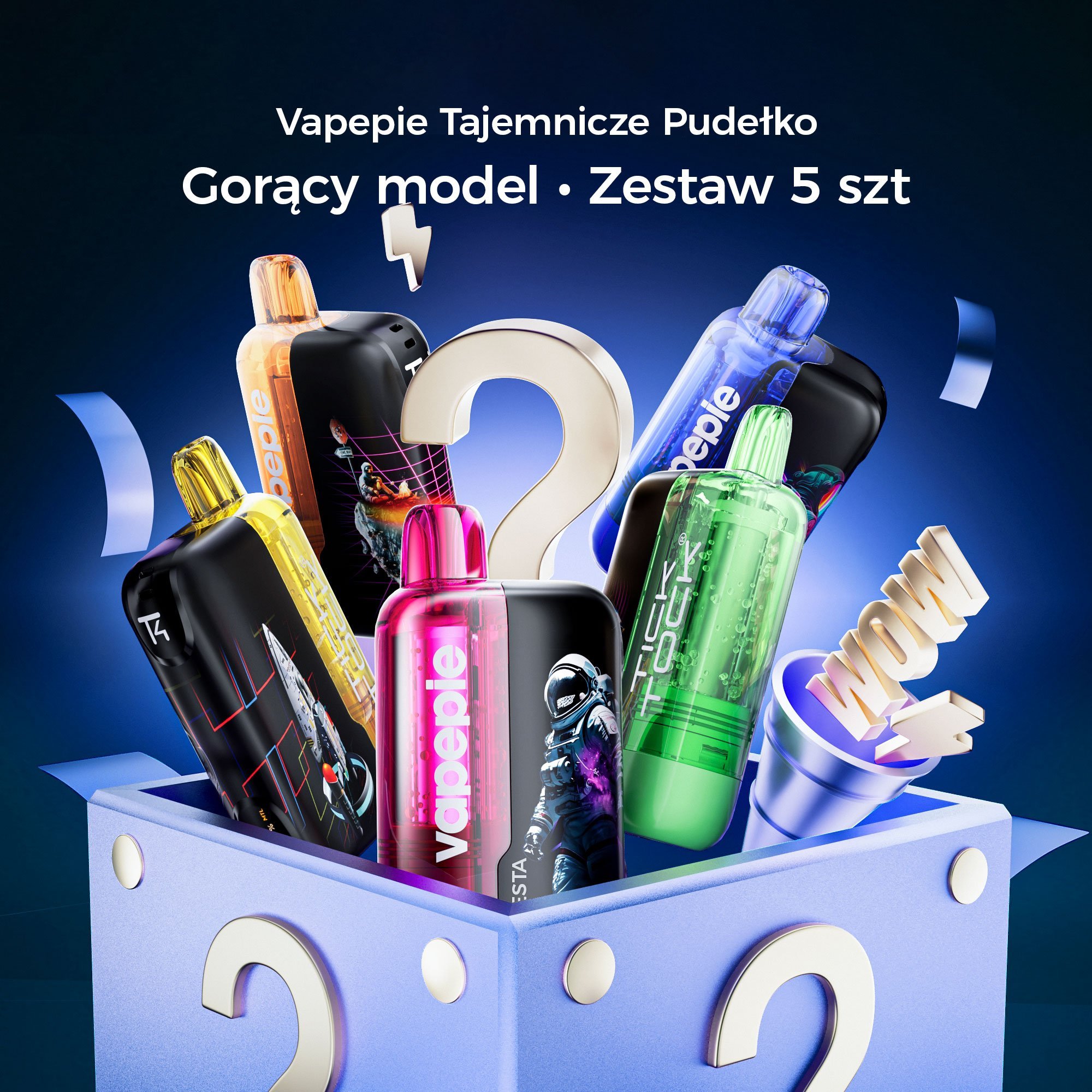 Zestaw 5 sztuk Pudełko Niespodzianka – VAPEPIE x TK Ultra Phantom 30000 PUFFS