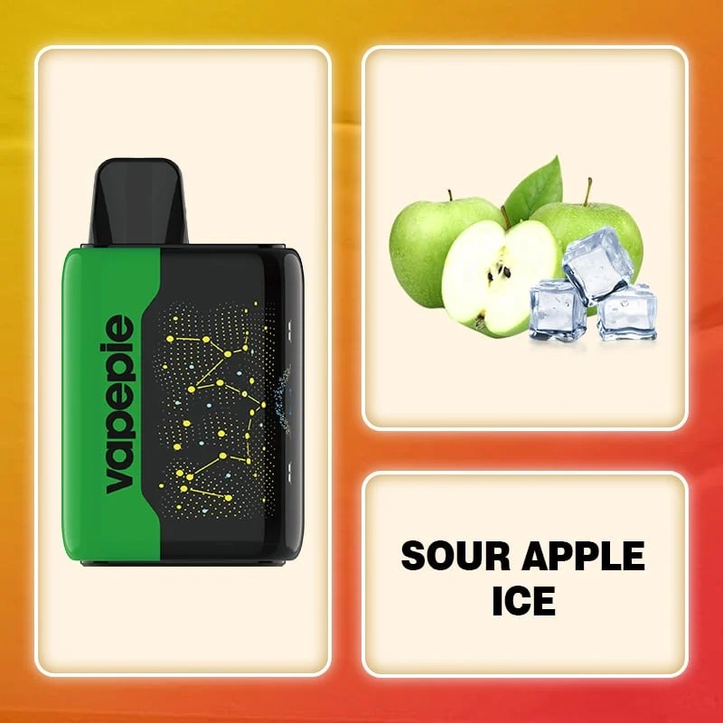 SOUR APPLE ICE-VAPEPIE 25000 PUFFS - Star Sky Curved Screen!