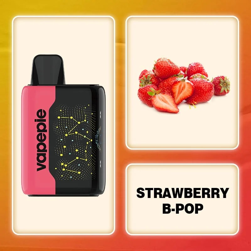 STRAWBERRY B-POP-VAPEPIE 25000 PUFFS - Star Sky Curved Screen!