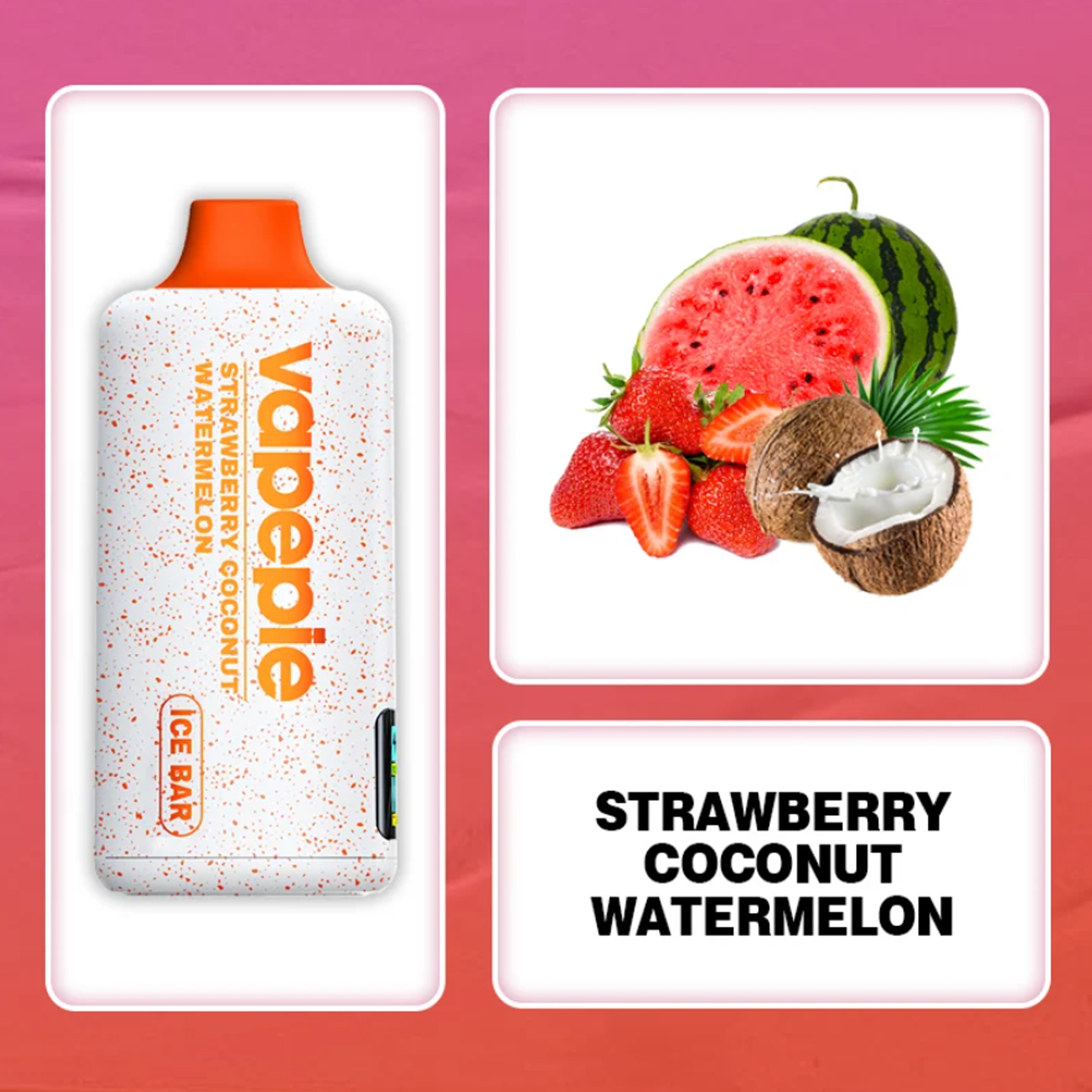STRAWBERRY COCONUT WATERMELON-VAPEPIE PowerGo 9800 PUFFS