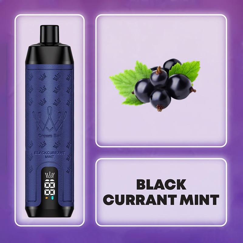 💥Akcia 1+1 ZADARMO!🔥AL FAKHER 12000 PUFFS Crown Bar - ČERNÝ RYBÍZ S MÁTOVOU PŘÍCHUTÍ