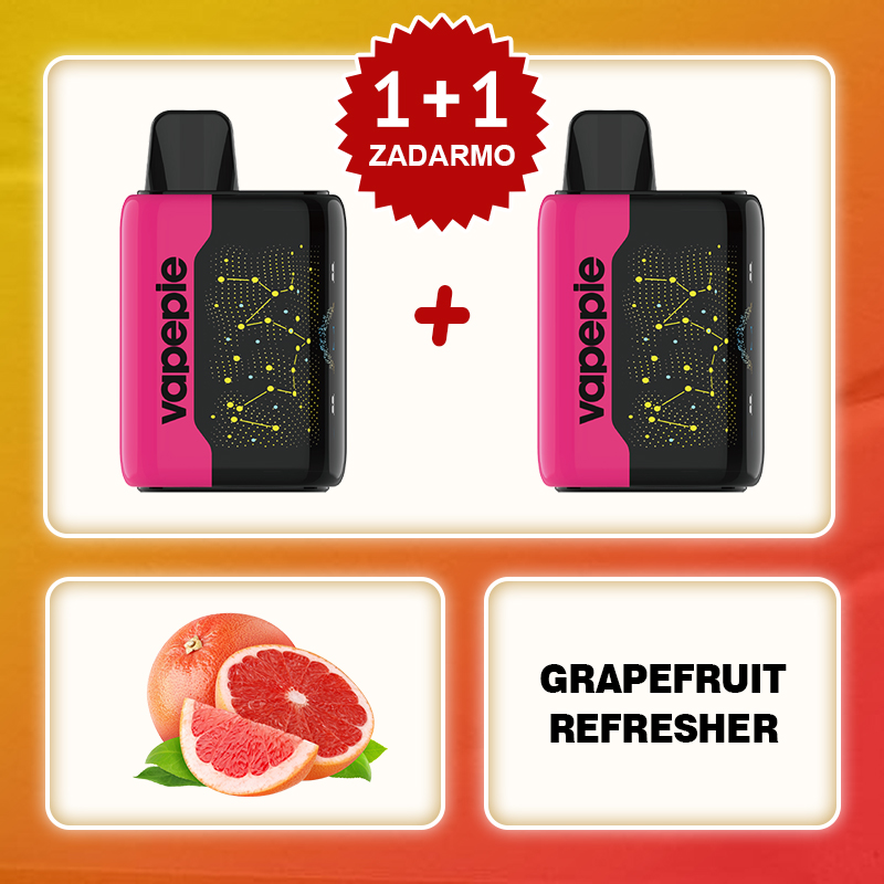 💥Akcia 1+1 ZADARMO!🔥Grapefruit Refresher & VAPEPIE 25000 PUFFS - Star Sky Curved Screen