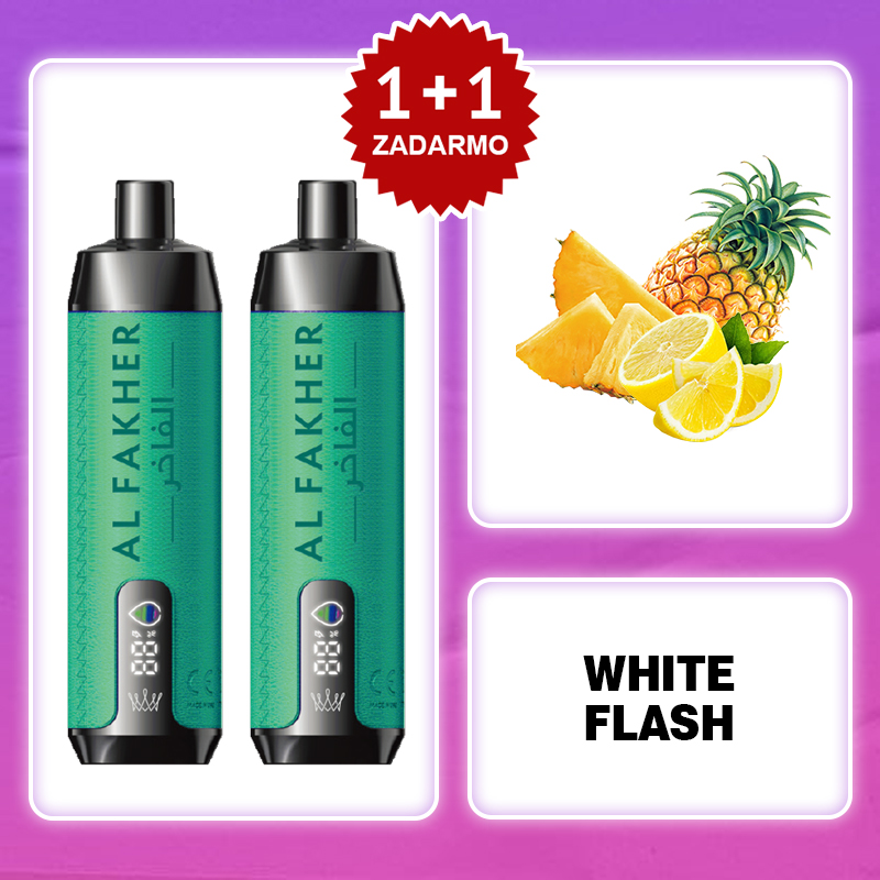 WHITE FLASH🔥 AL FAKHER 15000 Puff – S integrovanými efektmi hookah! Zažite skutočný zážitok ako z tradičnej hookah!