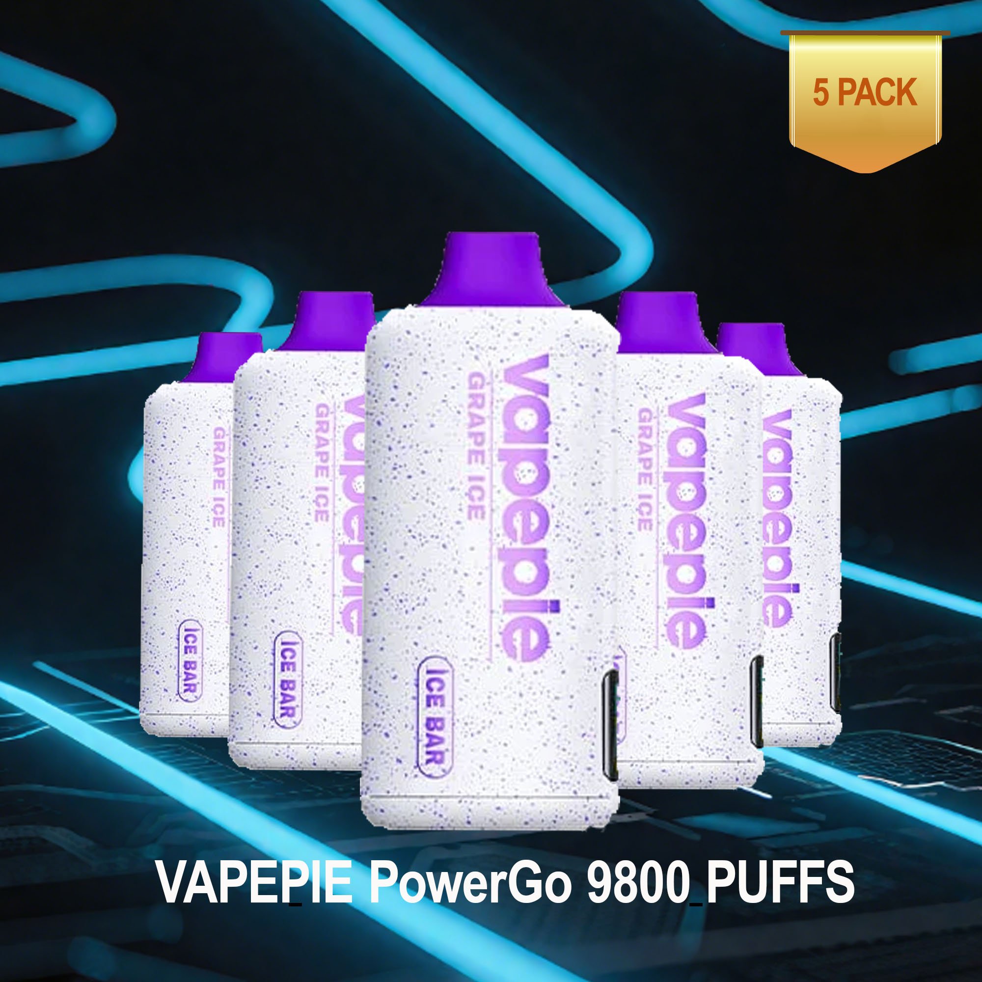 ✨5PCS Value Pack✨VAPEPIE PowerGo 9800 PUFFS – Minden íz