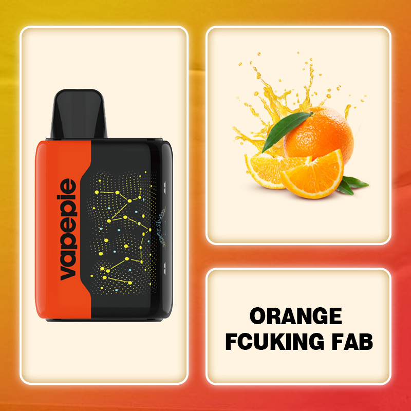 💥Akcia 1+1 ZADARMO!🔥Pomeranč FCUKING FAB & VAPEPIE 25000 PUFFS - Star Sky Curved Screen