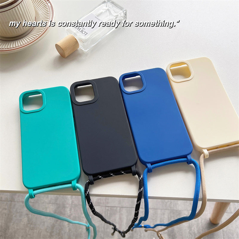 Solid Silicone Lanyard Case for iPhone