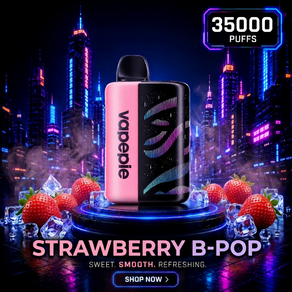 Strawberry B-Pop | 35000 Puffs Rechargeable Disposable Vape