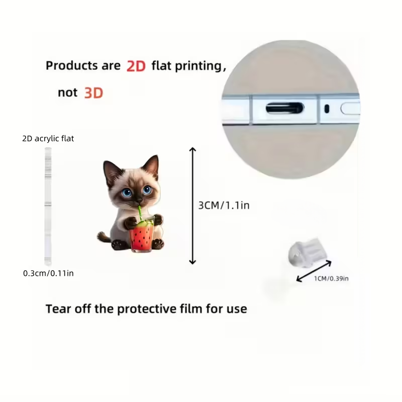 🐱🍉 Cute Kitty Phone Dust Plug Charm