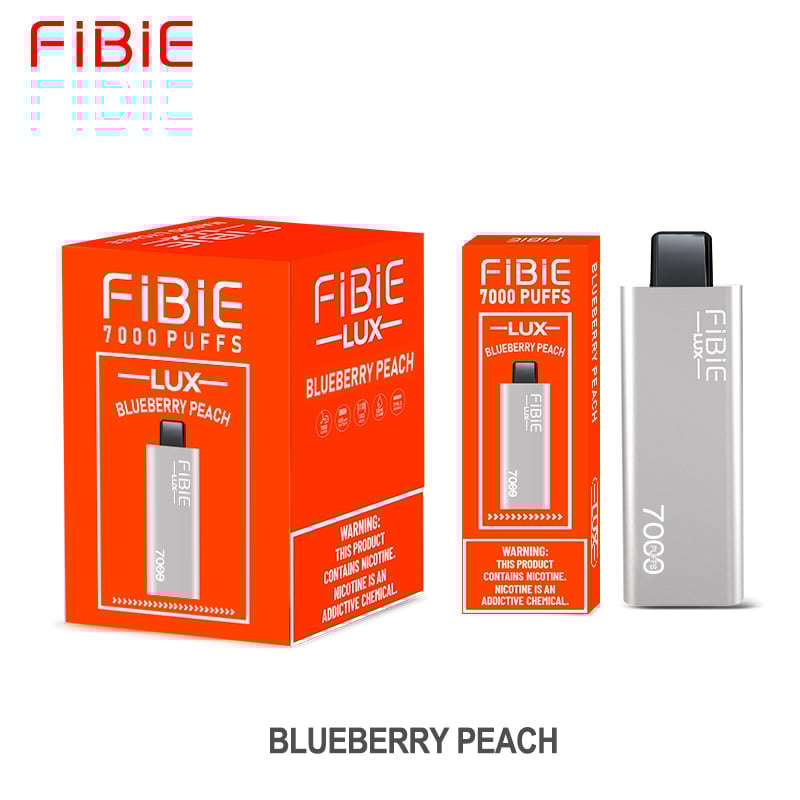 Blueberry-Peach Flavor Disposable Vape | FIBIE 7000 Puffs White