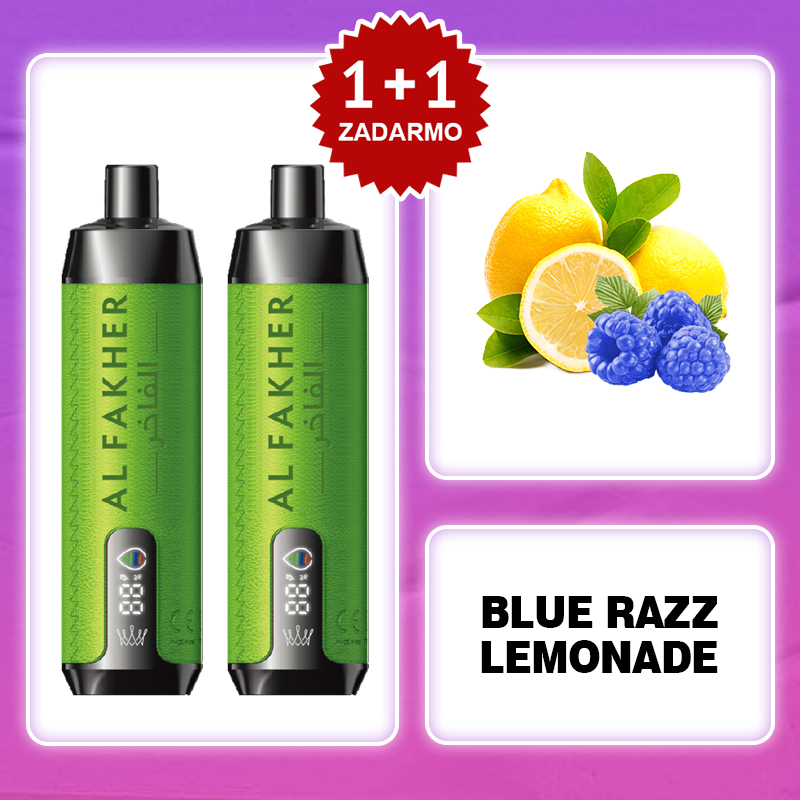 BLUE RAZZ LEMONADE🔥 AL FAKHER 15000 Puff – S integrovanými efektmi hookah! Zažite skutočný zážitok ako z tradičnej hookah!