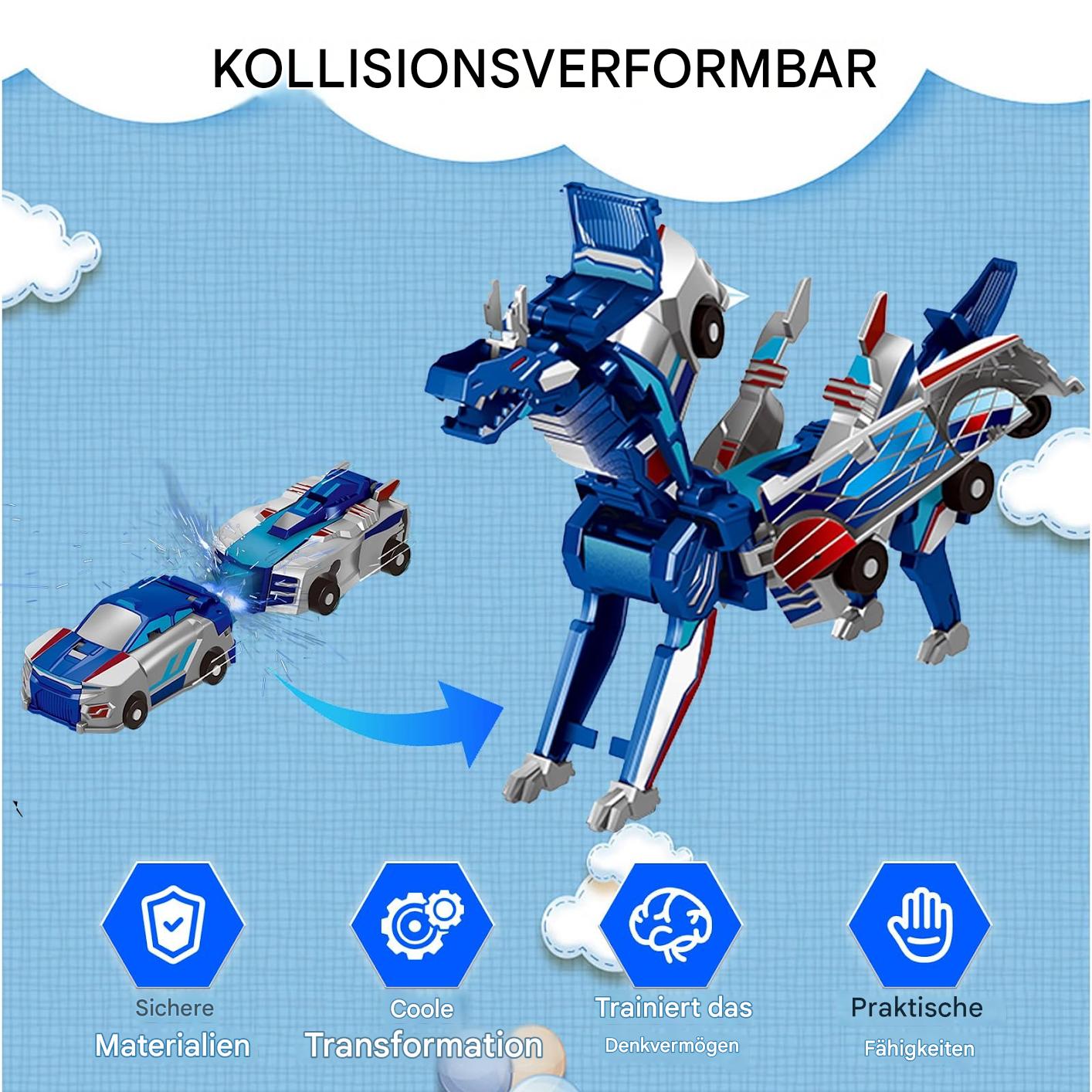 🎁✨ Kollisionsverwandelndes Dinosaurier-Auto-Spielzeug