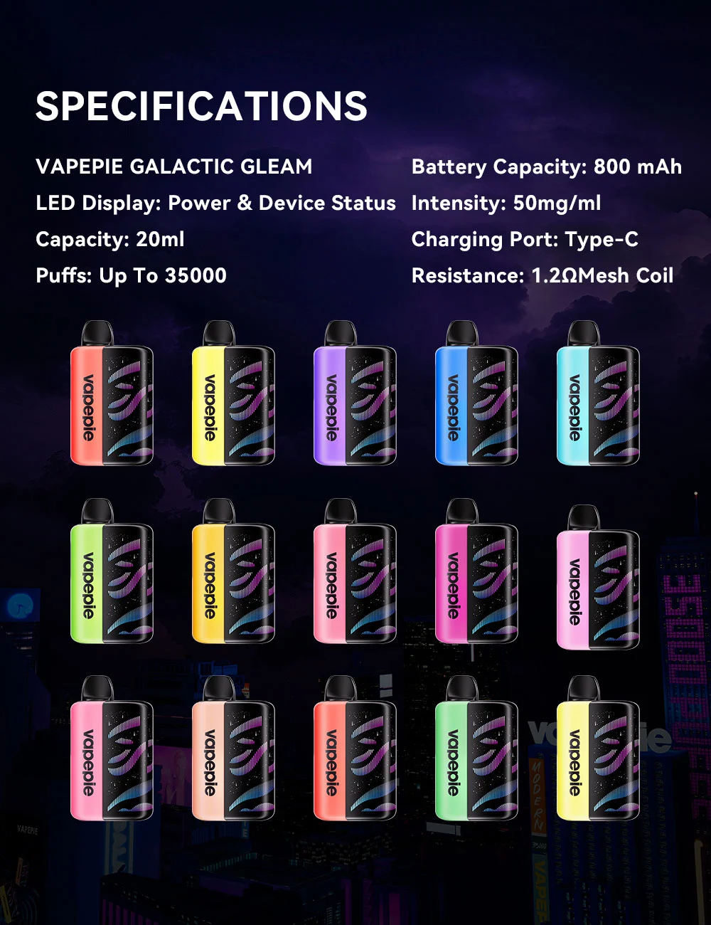 Vapepie Galactic Duo Plus 100k Puff (Galactic Gleam*2 & Ultra Phantom*1) Eldobható Elektronikus Cigaretta Magyarországról