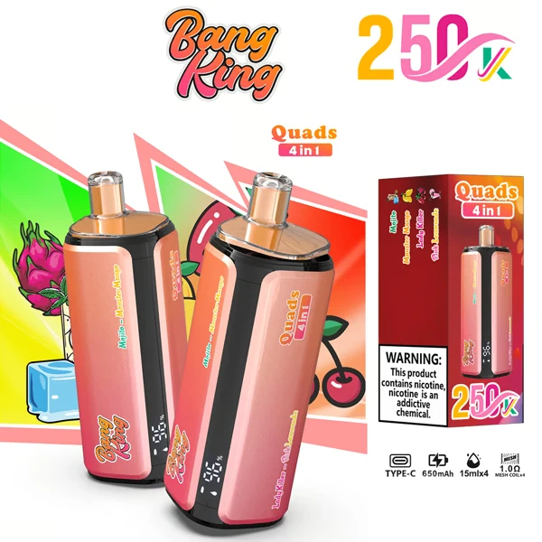 VAPSOLO-BANG KING 250 000 Potahů Quads 4v1 Příchutě​
