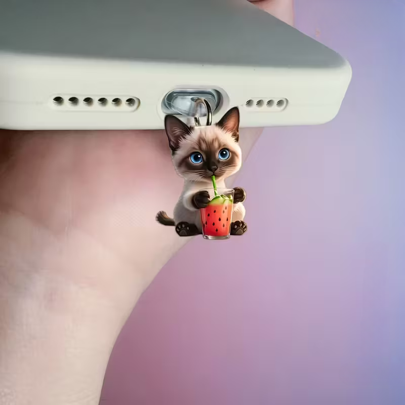 🐱🍉 Cute Kitty Phone Dust Plug Charm