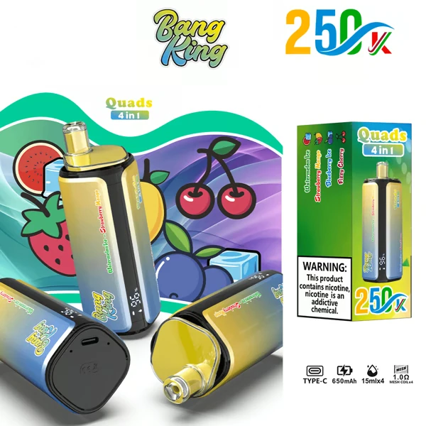 VAPSOLO-BANG KING 250 000 Potahů Quads 4v1 Příchutě​